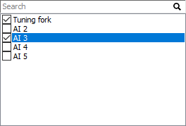 Example of IIR filter Input selection box