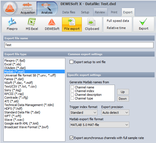 Exporting Data Dewesoft Training Portal