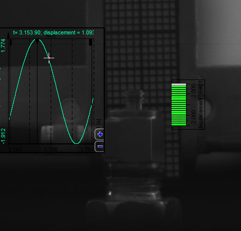 Calculated maximum displacement and recorded displacement